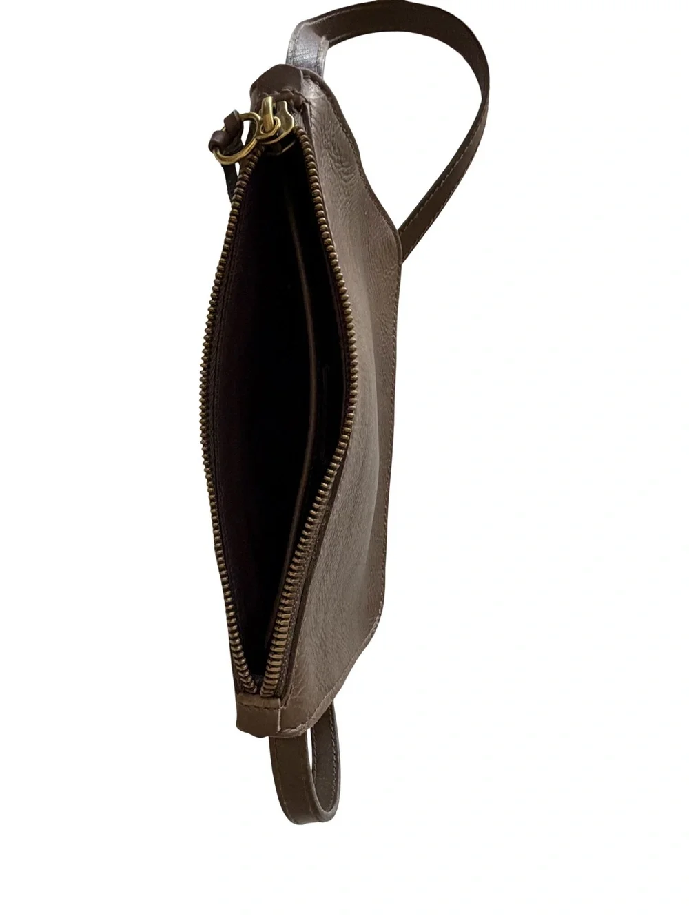 Madewell Olive Green The Simple Leather Zip Top Crossbody Bag  Purse
